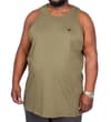 Thumbnail Khaki tank top with small embroidered chest logo, front view.