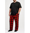 Thumbnail Black T-shirt and red checked pyjama trousers on model.