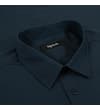 Thumbnail Close-up of the navy shirt open collar.