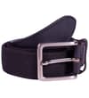 Thumbnail Black elasticated belt with silver buckle, alternate angle.