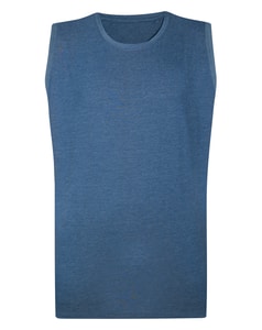 Bigdude Plain Sleeveless T-Shirt Denim Marl Tall