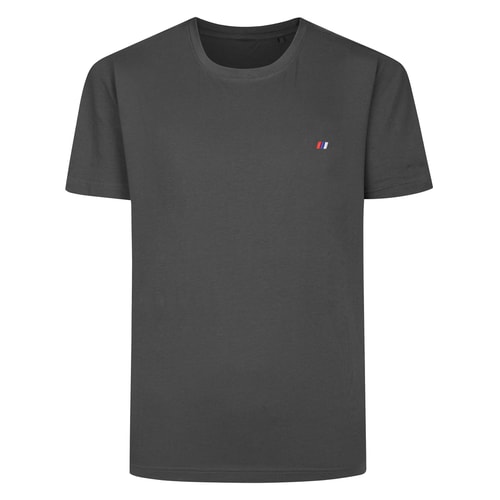 Charcoal tall T-shirt with small embroidered chest logo.