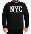 Thumbnail Black NYC embroidered sweatshirt worn on a model.