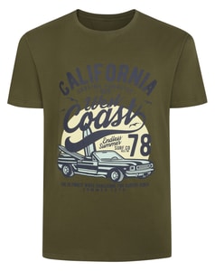 Bigdude West Coast Print T-Shirt Khaki