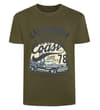 Khaki crew neck T-shirt with large West Coast front print.