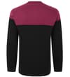 Thumbnail Black and burgundy colour block sweatshirt, back view.