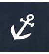 Thumbnail Close-up of the white anchor chest print on navy fabric.