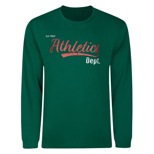 Bigdude Athletics Print Long Sleeve T-Shirt Green