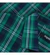 Thumbnail Green and navy checked shirt fabric with folded cuff detail.