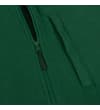 Thumbnail Close-up of dark green fleece zip and chest pocket.