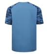 Thumbnail Back view of blue raglan T-shirt with camo sleeves.