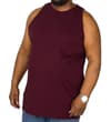Thumbnail Burgundy plain tank top worn on model, angled front view.