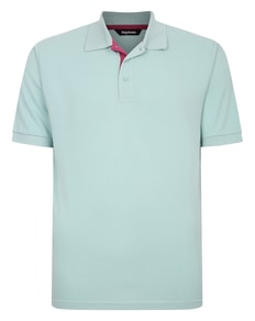Bigdude Contrast Placket Polo Shirt Turquoise Tall