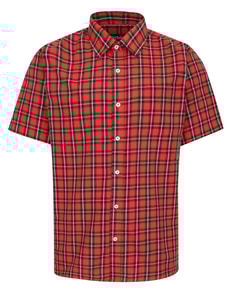Bigdude Checked Poplin Short Sleeve Shirt Pepper Red/Black