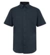 Thumbnail Navy short sleeve poplin shirt, full front view.