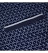 Thumbnail Close-up of chest faux pocket on navy geometric print polo.