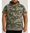 Thumbnail Model wearing the khaki camouflage short sleeve hoodie.