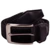 Thumbnail Black braided stretch belt with silver pin buckle.
