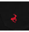 Thumbnail Red antelope embroidery on black pocket.