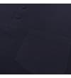 Thumbnail Navy polo shirt chest pocket and placket detail.