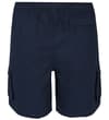 Thumbnail Back view of navy cargo shorts with rear welt pocket.