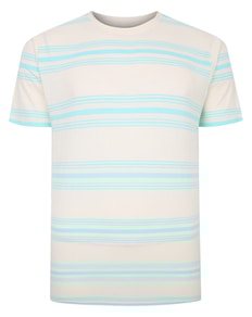 Bigdude Pure Cotton Striped T-Shirt Cream