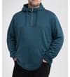 Thumbnail Petrol half zip hoody worn by a model, front view.