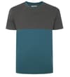 Thumbnail Petrol and charcoal colour block pyjama top, front view.