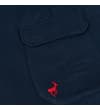 Thumbnail Close-up of side cargo pocket with red embroidered logo.