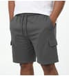 Thumbnail Charcoal cargo shorts worn on model, front view.