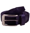 Thumbnail Navy braided stretch belt with silver pin buckle.