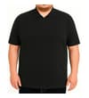 Thumbnail Black revere polo shirt worn by model, front view.