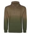 Thumbnail Khaki to dark khaki ombre pullover hoodie, front view.