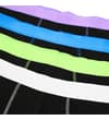 Thumbnail Close-up of black boxer briefs with four colored waistbands.