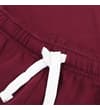 Thumbnail Close-up of burgundy waistband with white drawstring.