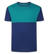 Thumbnail Two-tone navy and teal tall T-shirt, front flat view.