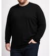 Thumbnail Black long sleeve crew neck T-shirt worn on model.