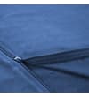 Thumbnail Close-up of the blue hoody zip and inner lining.