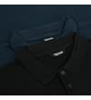 Thumbnail Close-up of black and navy polo collars and plackets.