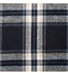 Thumbnail Close-up of black and beige check flannel fabric pattern.