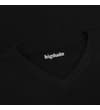 Thumbnail Close-up of black V-neck collar with Bigdude label.