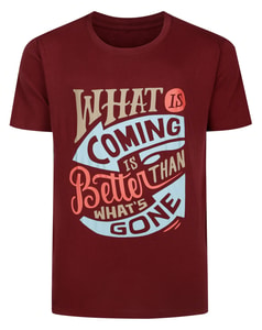 Bigdude What Is Coming Print Short Sleeve T-Shirt Burgundy