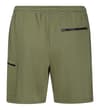 Thumbnail Khaki utility fleece shorts, back view.