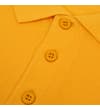 Thumbnail Close-up of orange polo three-button placket.