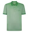 Thumbnail Front view of light green polo shirt with contrast collar and chest pocket detail.