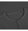 Thumbnail Close-up of a charcoal marl long sleeve grandad top showing the button placket and round neckline.