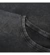 Thumbnail Close-up of washed black crew neck T-shirt collar.