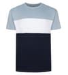 Thumbnail Front view of striped T-shirt in light blue, white and navy.