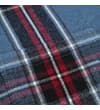 Thumbnail Close-up of blue, black and red checked flannel fabric.