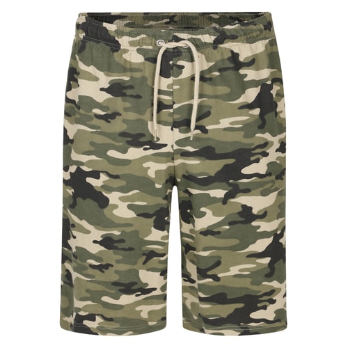 Bigdude Camo Loop Back Shorts Khaki